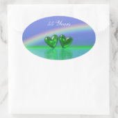 55th Anniversary Emerald Hearts Ovaler Aufkleber (Tasche)
