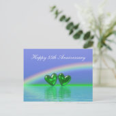 55th Anniversary Emerald Hearts Postkarte (Stehend Vorderseite)
