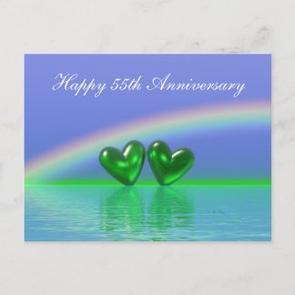 55th Anniversary Emerald Hearts Postkarte