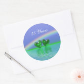 55th Anniversary Emerald Hearts Runder Aufkleber (Umschlag)