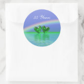 55th Anniversary Emerald Hearts Runder Aufkleber (Tasche)
