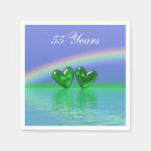55th Anniversary Emerald Hearts Serviette (Vorderseite)