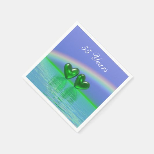 55th Anniversary Emerald Hearts Serviette (Ecke)