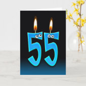 55th Birthday Candles Karte (Gelbe Blume)