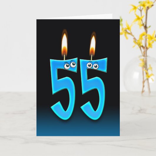 55th Birthday Candles Karte (Gelbe Blume)