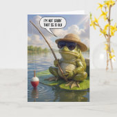 55th Birthday Frog Fishing on Lily Pad Karte (Gelbe Blume)