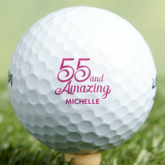 55th Birthday Gift for Sister Pink Elegant Custom Golfball