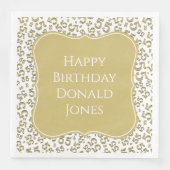 55th Birthday Gold/White Bracket Number Pattern Serviette (Vorderseite)