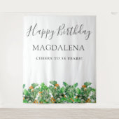 55th Birthday Holly December Birth Flower Backdrop Wandteppich (Vorderseite)