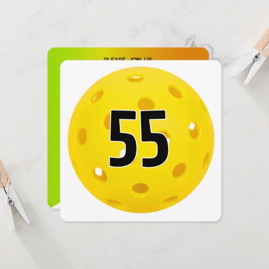 55th Birthday Pickleball Party Einladung (Vorderseite/Rückseite Beispiel)