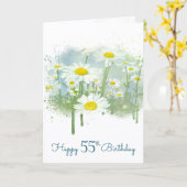 55th Birthday White Daisy Garden Karte (Gelbe Blume)