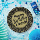 55th Black/Gold Random Number Pattern Pappteller (Party)