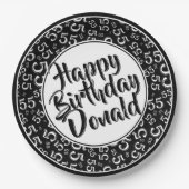 55th Black/White Random Number Pattern Pappteller (Vorderseite)