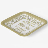 55th Party Random Number Pattern Gold/White Pappteller (Gewinkelt)