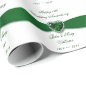 55th Wedding Anniversary Design Wrapping Paper Geschenkpapier (Rolleneckpunkt)