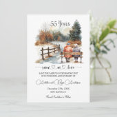 55th Wedding Anniversary Winter Landscape Romantic Save The Date (Stehend Vorderseite)
