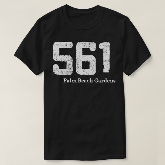 561 Area Code Palm Beach Gardens Florida T-Shirt (Design vorne)