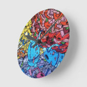 569 GRAFFITI GANGSTER FARBFARBIGE STADT WALL BACKG RUNDE WANDUHR (Winkel)