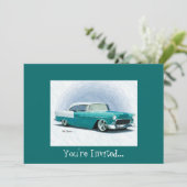'56 Chevy - Aquamarine individuelle Einladungen (Stehend Vorderseite)