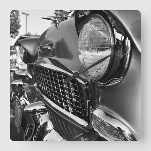 56 Chevy Wall Clock Quadratische Wanduhr (Vorderseite)