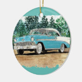 56 Chevy Watercolor Keramikornament (Links)