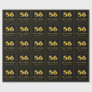 56. Geburtstag – Art Deco inspirierter Look "56" & Geschenkpapier