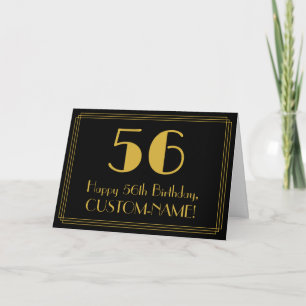 56. Geburtstag: Art Deco inspiriertes Aussehen "56 Karte
