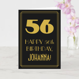 56. Geburtstag – Art Deco inspiriertes Aussehen "5 Karte
