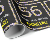 56. Geburtstag: Blumennummer, Individuelle Name, B Geschenkpapier (Rolleneckpunkt)