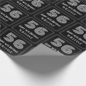 56. Geburtstag: Kunst-Deko inspirierter Blick "56" Geschenkpapier (Ecke)