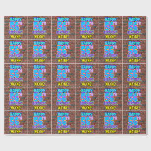 56. Geburtstag: Lustiges, urban-graffiti-inspirier Geschenkpapier