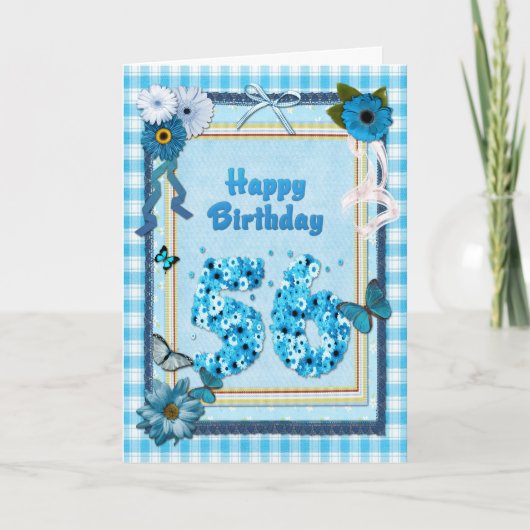 56. Geburtstag mit Scrapbook-Effekt Karte (Vorderseite)