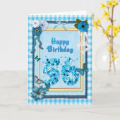 56. Geburtstag mit Scrapbook-Effekt Karte (Gelbe Blume)