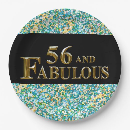 56. Geburtstag Pappteller (Vorderseite)
