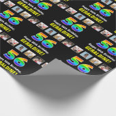 56. Geburtstag: Regenbogen "56"; benutzerdefiniert Geschenkpapier (Ecke)