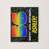 56. Geburtstag — Spaß, farbenfrohe Musiksymbole &  Puzzle (Vertikal)