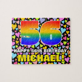 56. Geburtstag — Spaß, liebevolle Herzformen + "56 Puzzle