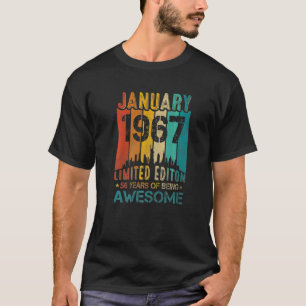 56. Geburtstag Vintag Januar 1967 56 Jahre alte Mä T-Shirt