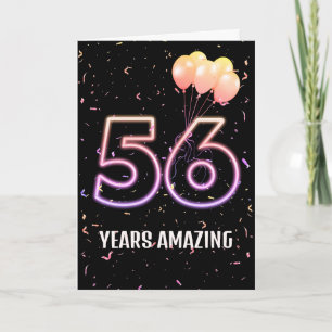 56. Geburtstagsballons und Konfetti Karte