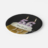 56. Geburtstagsbier mit Kerze Pappteller (Schrägansicht)