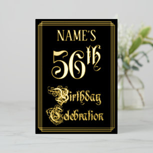 56. Geburtstagsfeier — Fancy Schrift & Benutzerdef Folieneinladung