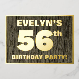 56. Geburtstagsfeier: Fett, Imitate Holzkörnchen M Folieneinladung
