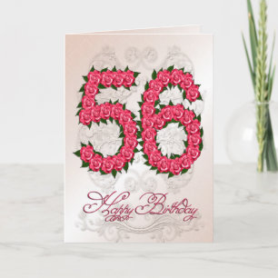 56. Geburtstagskarte mit Rose und Blätter Karte