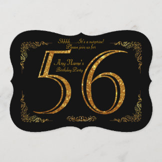 56. Geburtstagsparty 56., großartiges Gatsby, schw Einladung