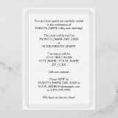 56. Geburtstagsparty - Extravagantes Drehbuch & In Folieneinladung (Rückseite)