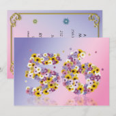 56. Geburtstagsparty mit Blumenbriefen Einladung (Vorne/Hinten)