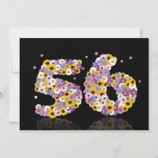56. Geburtstagsparty mit Blumenbriefen Einladung (Vorderseite)