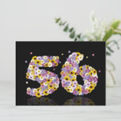 56. Geburtstagsparty mit Blumenbriefen Einladung (Stehend Vorderseite)