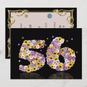 56. Geburtstagsparty mit Blumenbriefen Einladung (Vorne/Hinten)