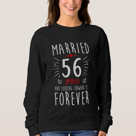 56. Hochzeitstag Verheiratet 56 Jahre Ehe Sweatshirt (Vorderseite)
